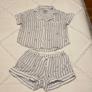 Rails DARCIE - EMBROIDERED LEMONS SKY STRIPE Pajamas